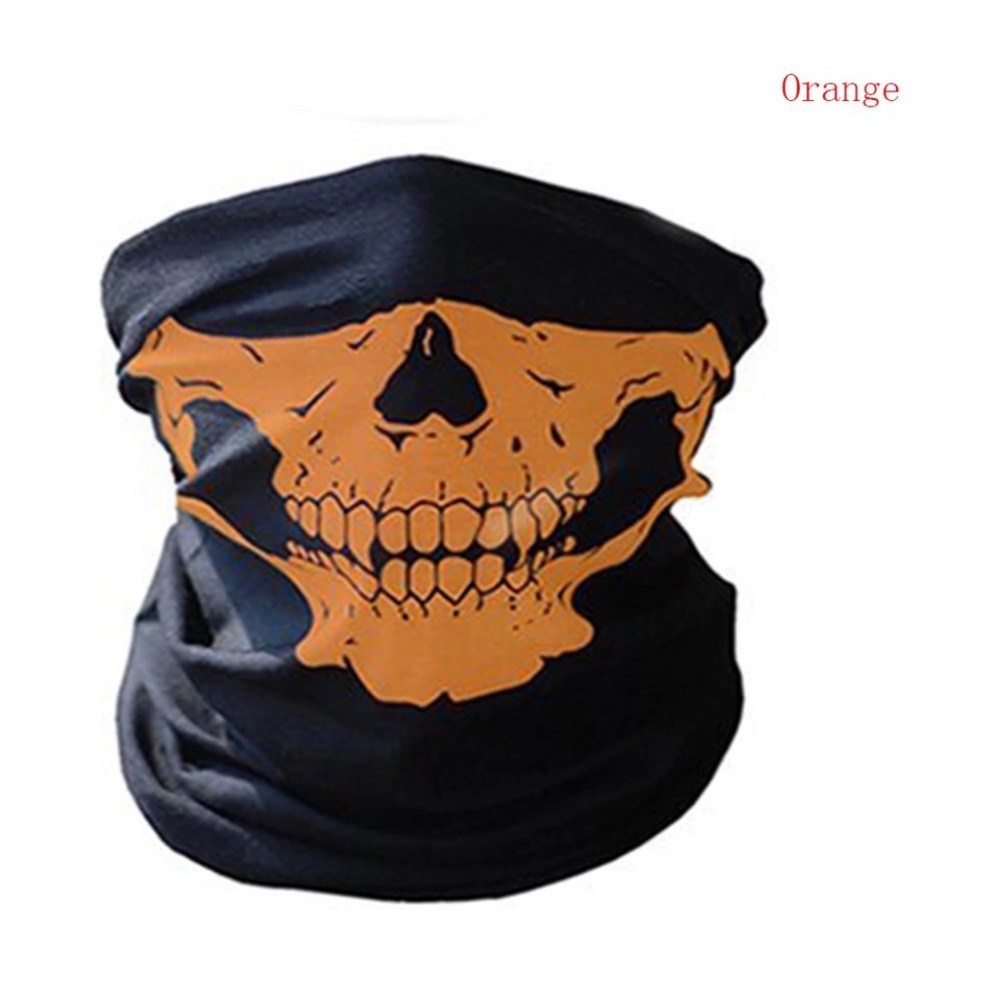 Orange Skull Face Mask